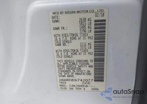 2018 Nissan Frontier Sv из США, поврежденный, VIN 1N6AD0EV8JN742077